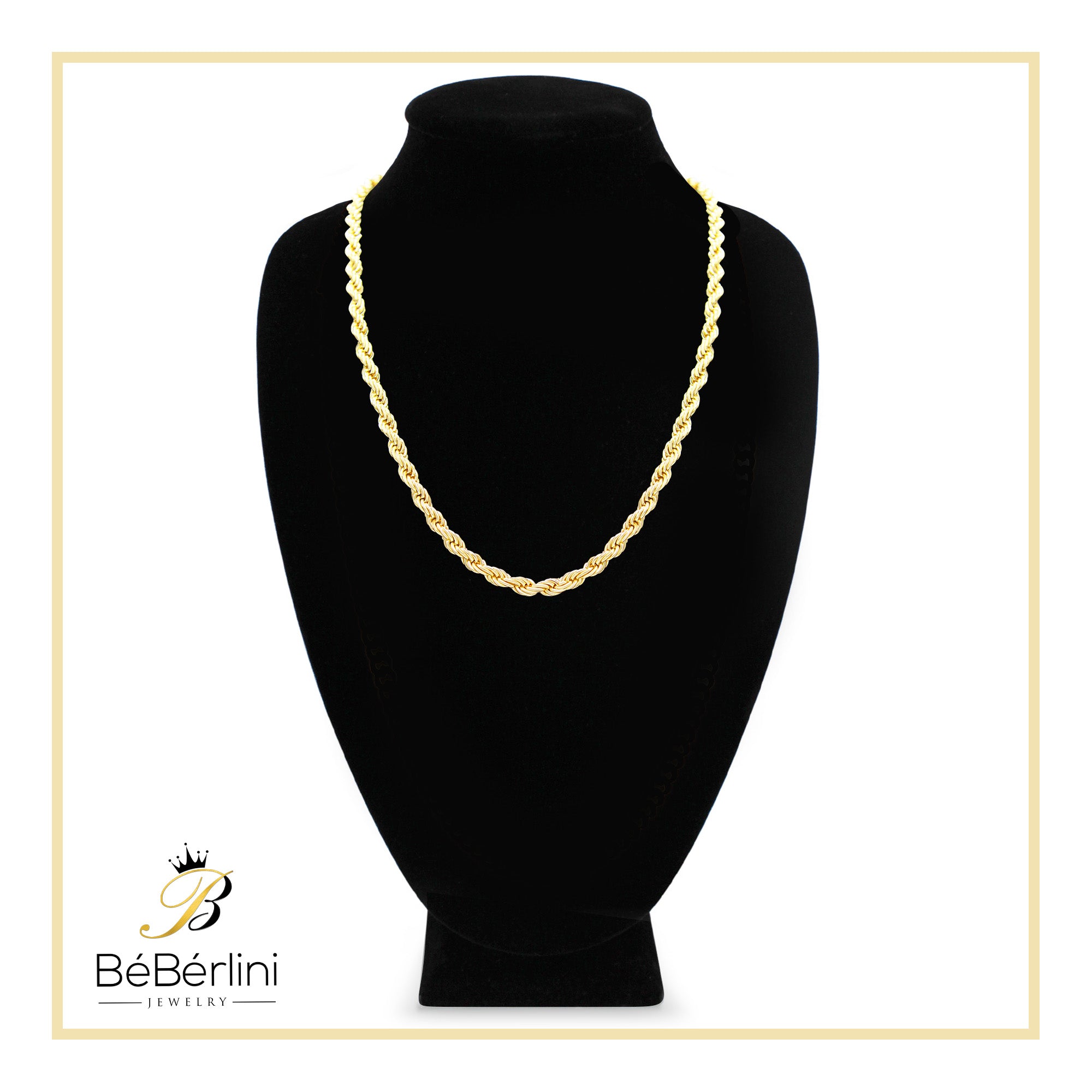 Rope Chain 14K Gold Plated for Men 