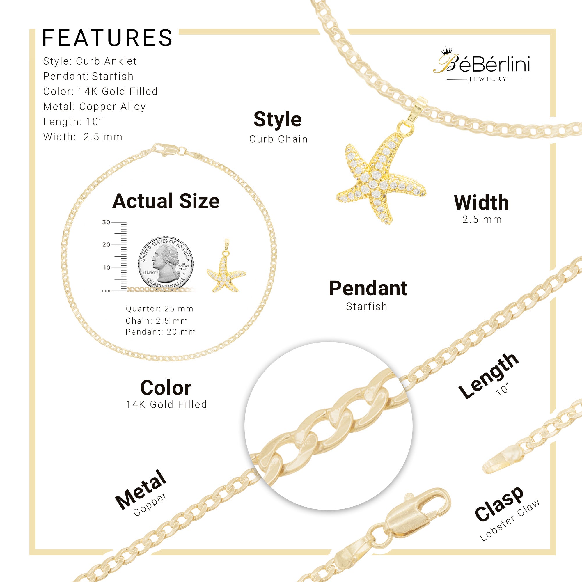 14K Gold Filled Starfish Pendant