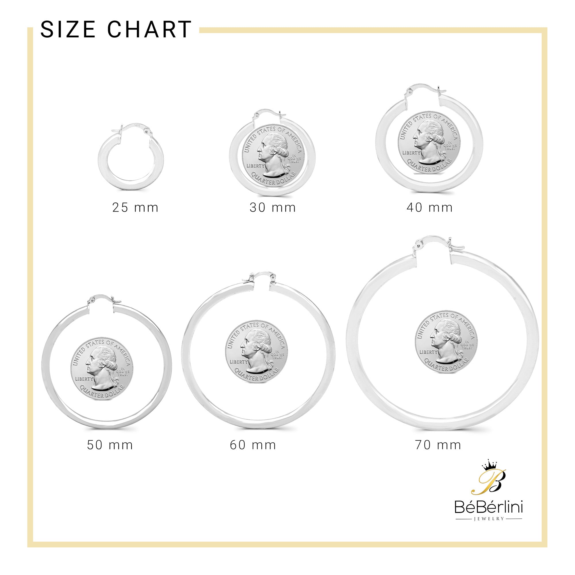 Round Hoop Earrings Size Chart
