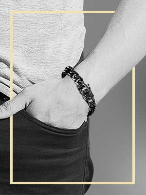 Stainless Steel Men's Cuban Link Bracelet Fleur De Lis Clasp Hefty Hand Made High Polish 5/8 In Wide, Size 8.5 In - Foto 4