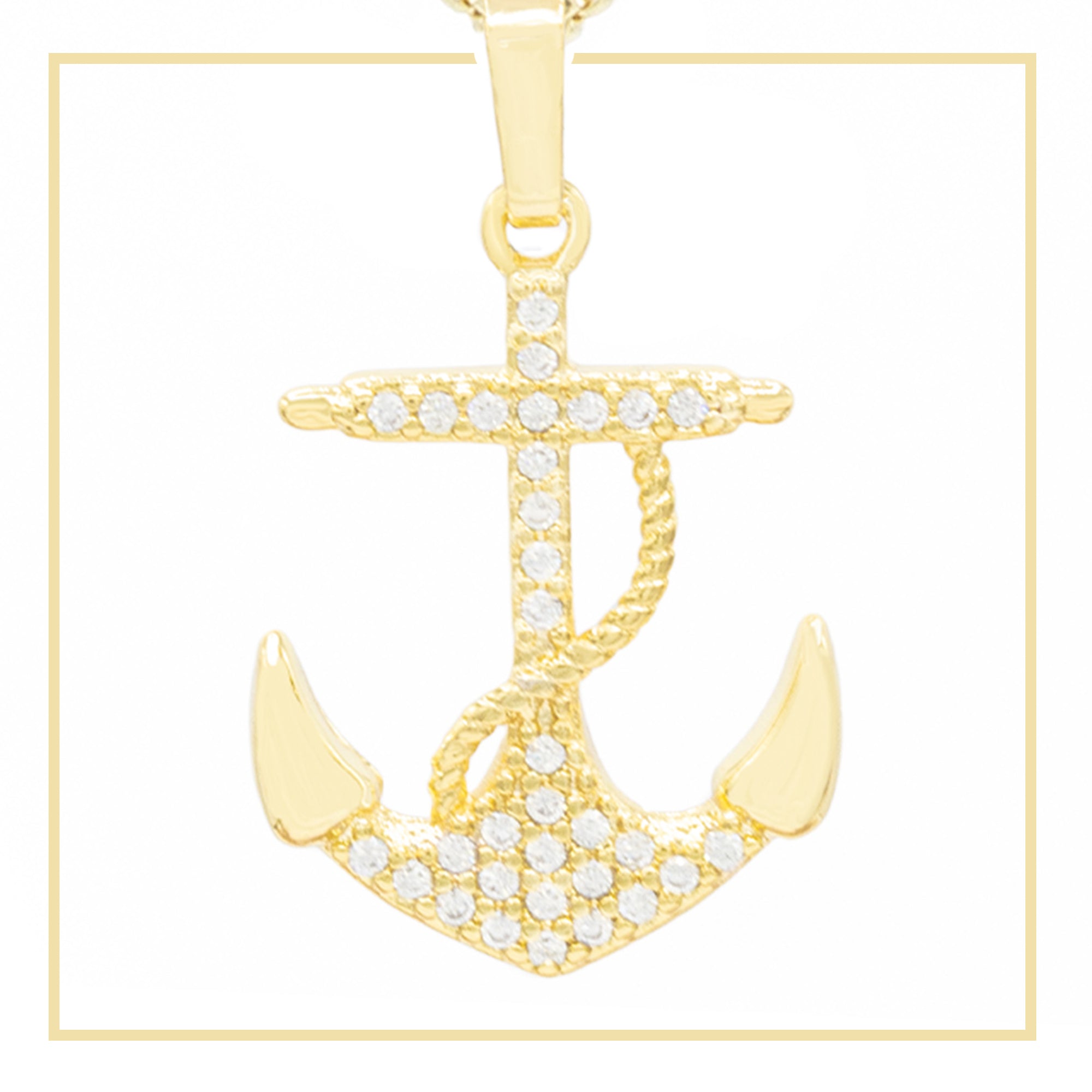 14K Gold Filled Anchor Cross Pendant