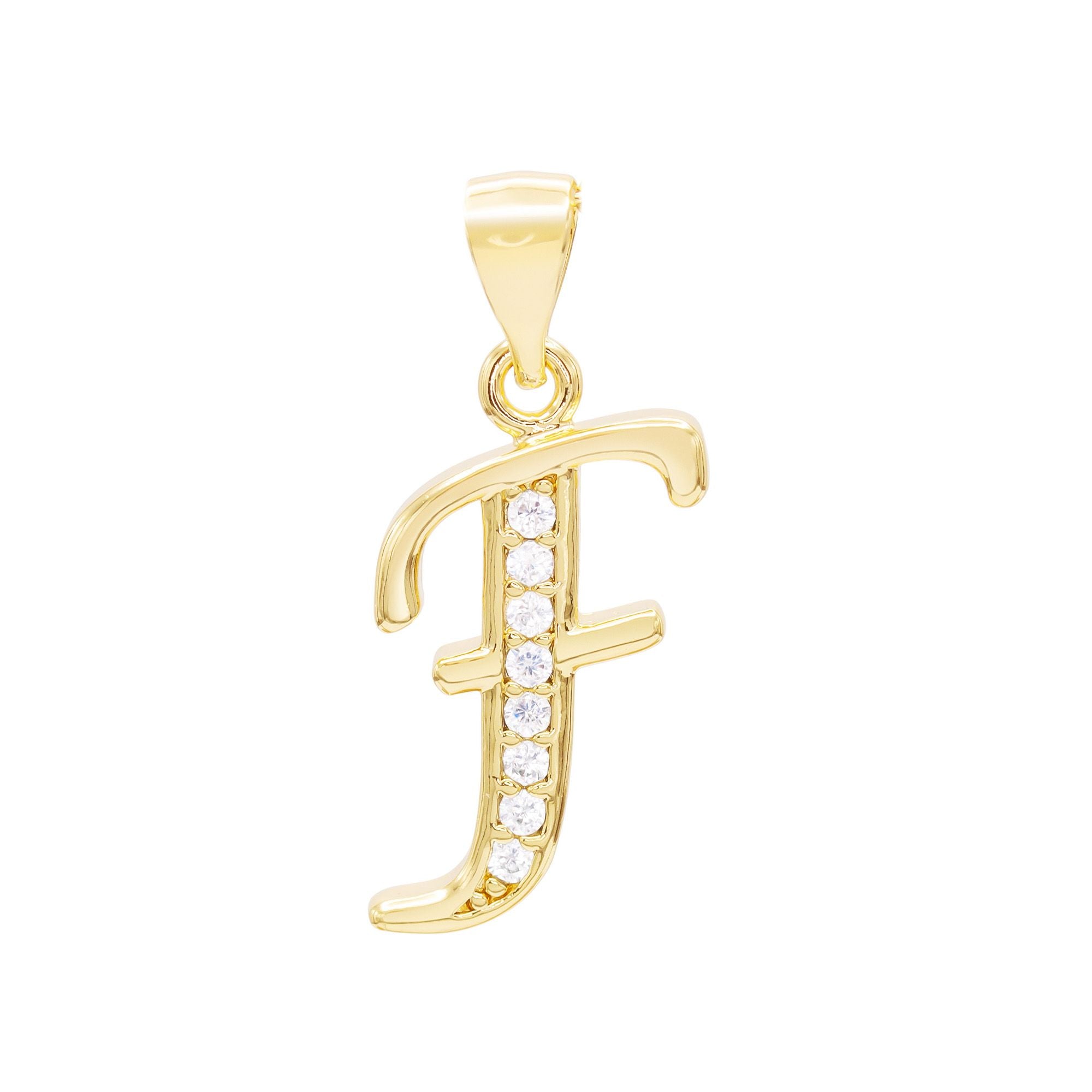 L 14K Anklet Bracelet Gold Filled Cubic Zirconia Charm Figaro Foot Chain Set 10 Charm