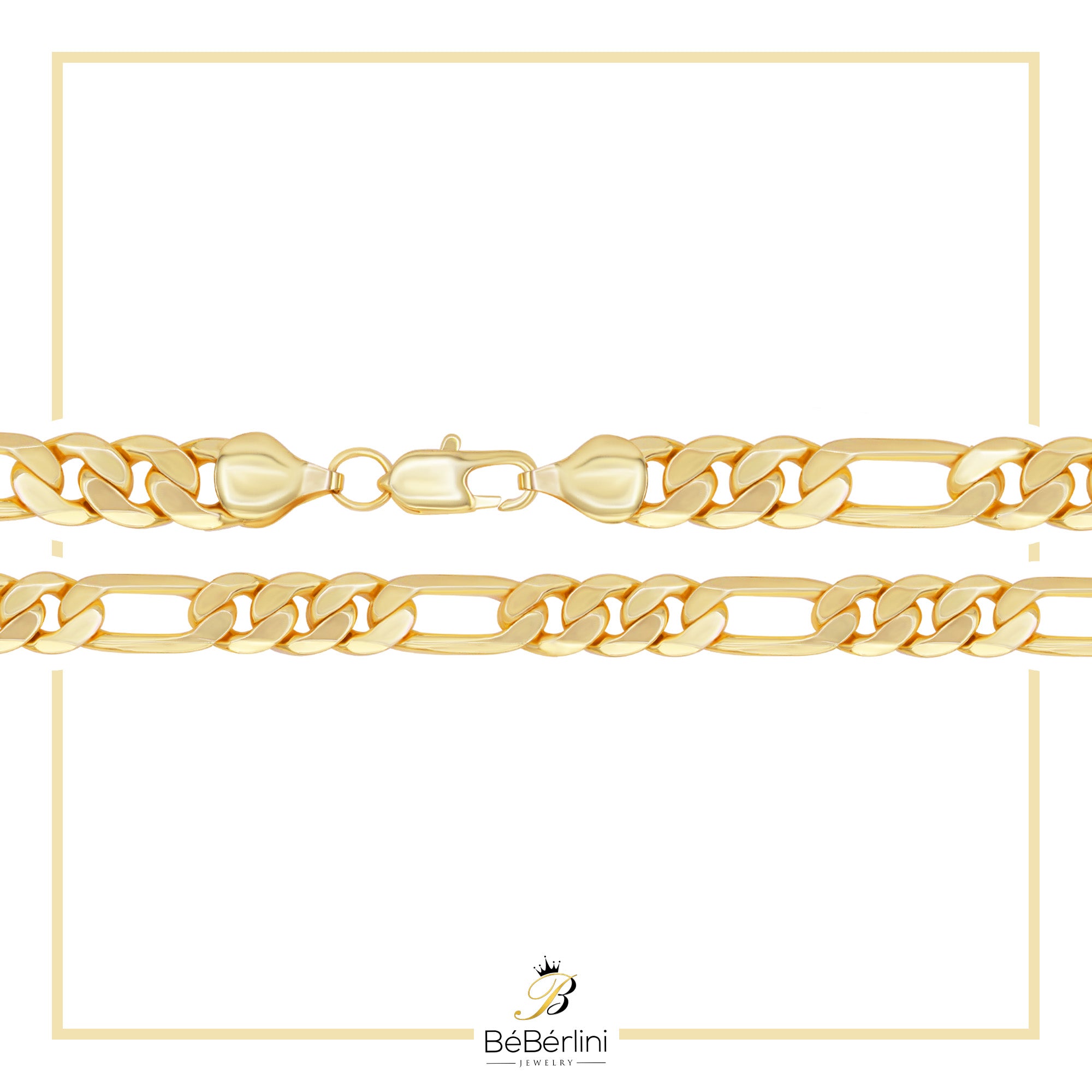 Figaro Chain 14K Gold Plated for Men 