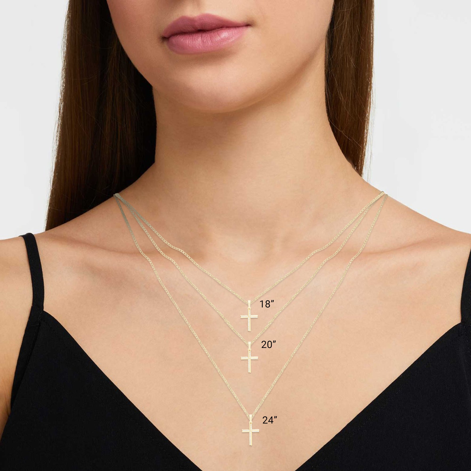 Cubic Zirconia Charm Necklace Set 