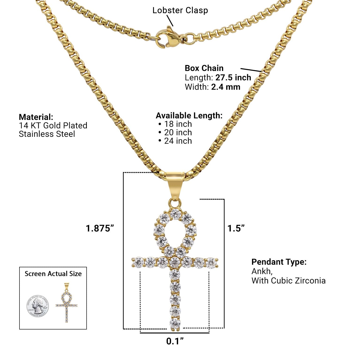 Men Cross Pendant Necklace Set For Jewelry