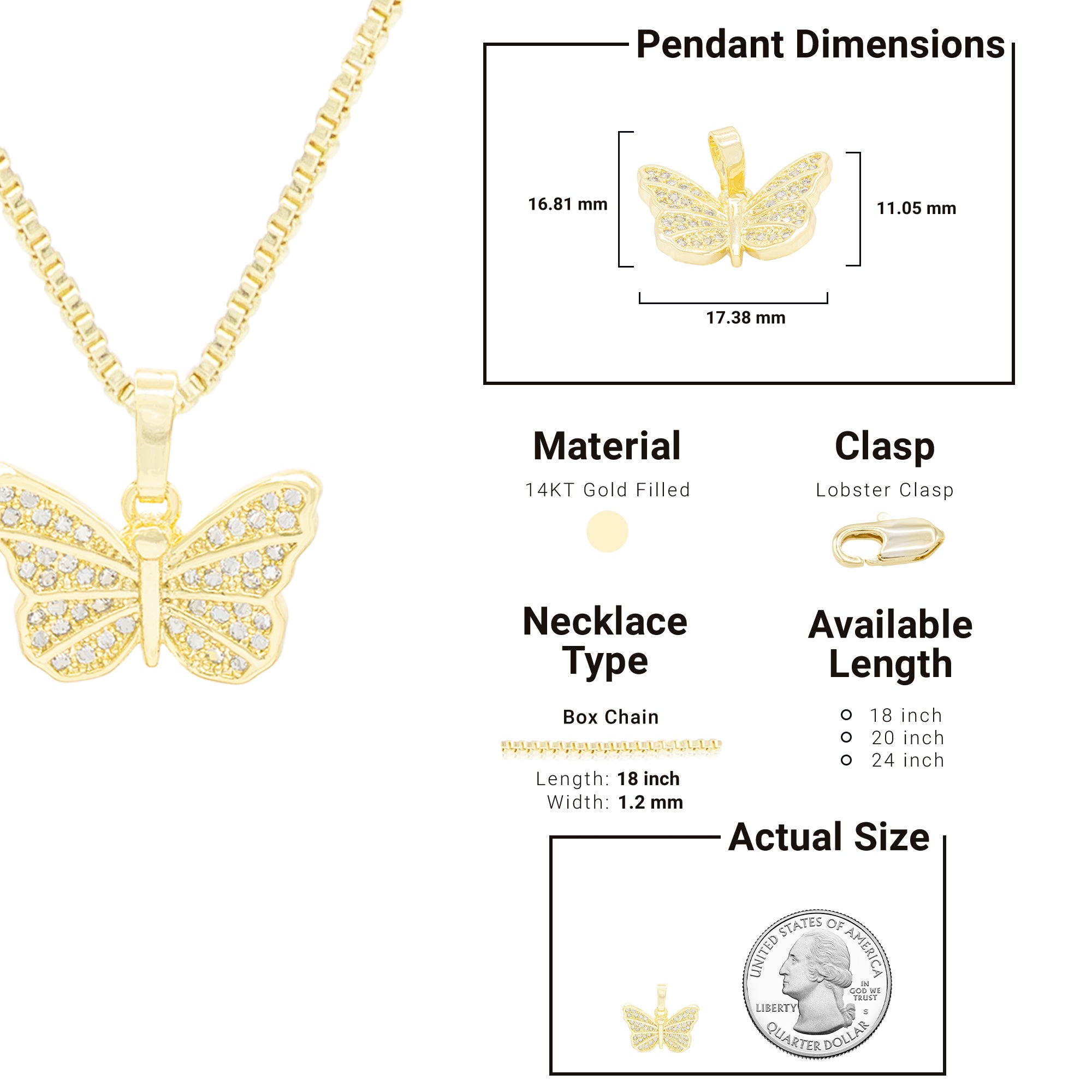 14K Gold Filled Necklace Pendant Set