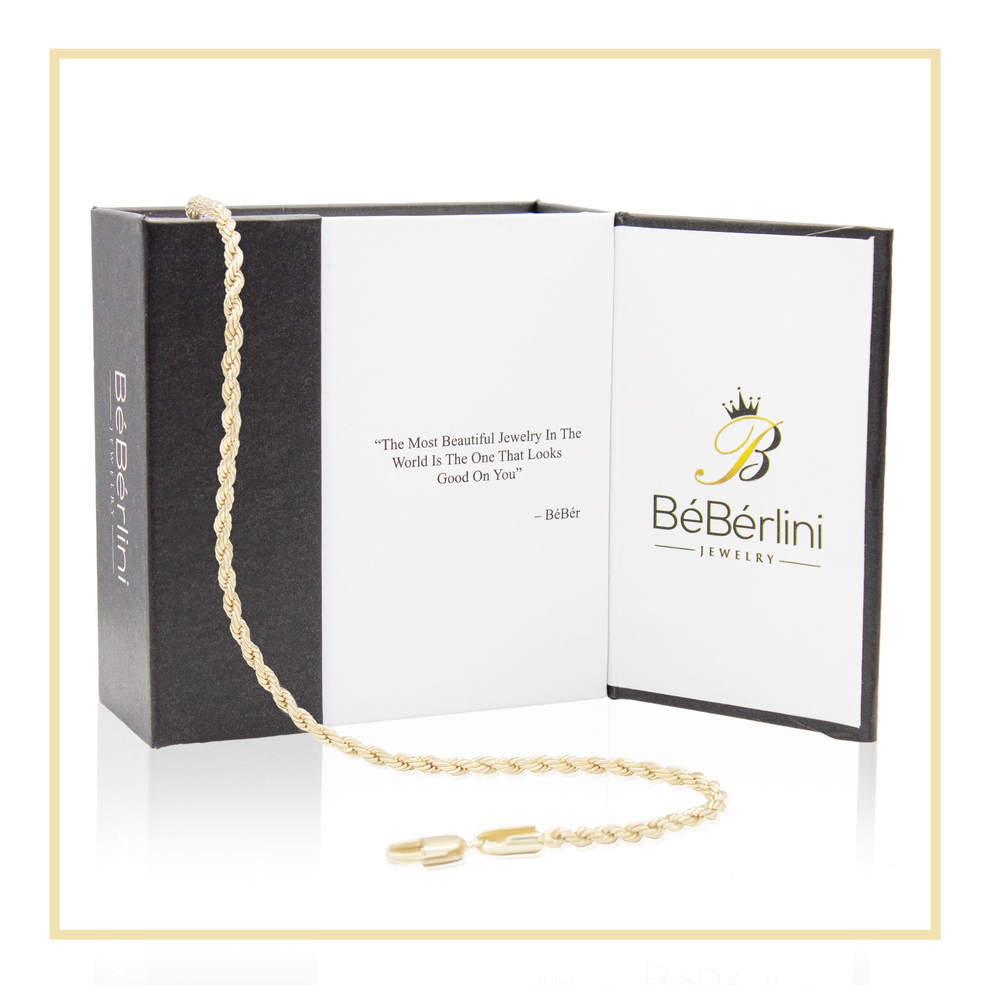14K Gold Filled Rope Chain Anklet Gift Box