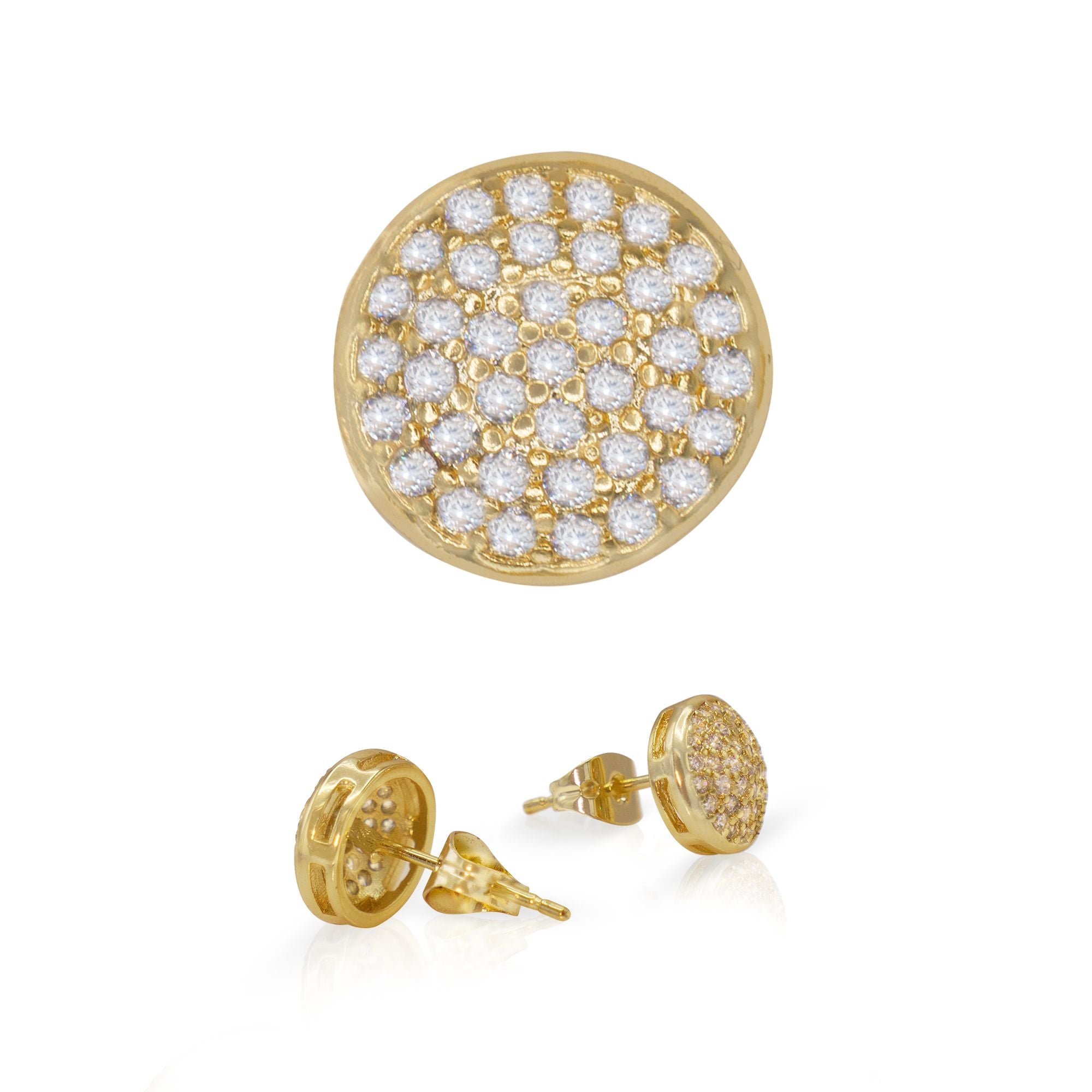 14K gold Filled CZ Round Stud Earrings