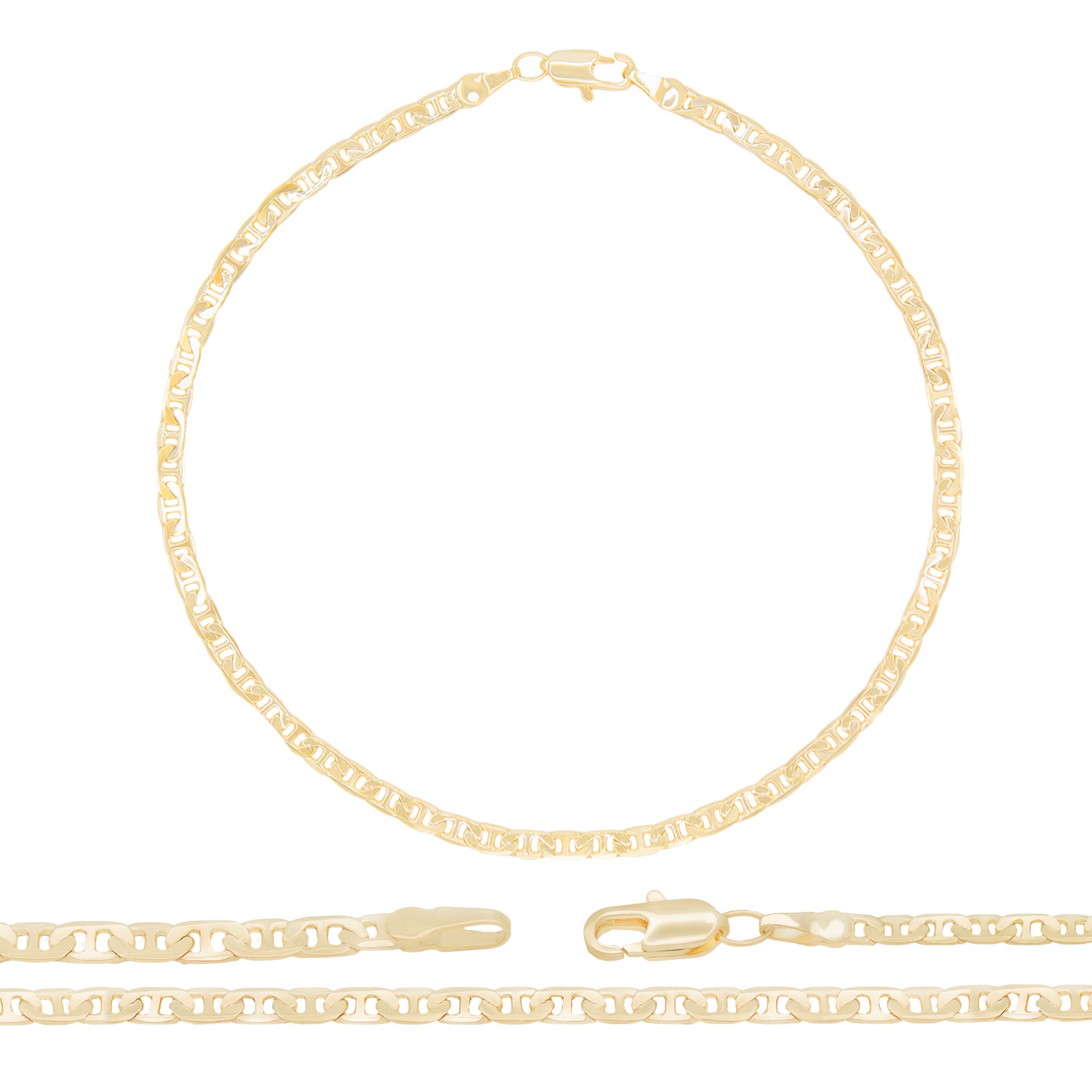 14K Gold Filled Mariner Chain Anklet Gift Box