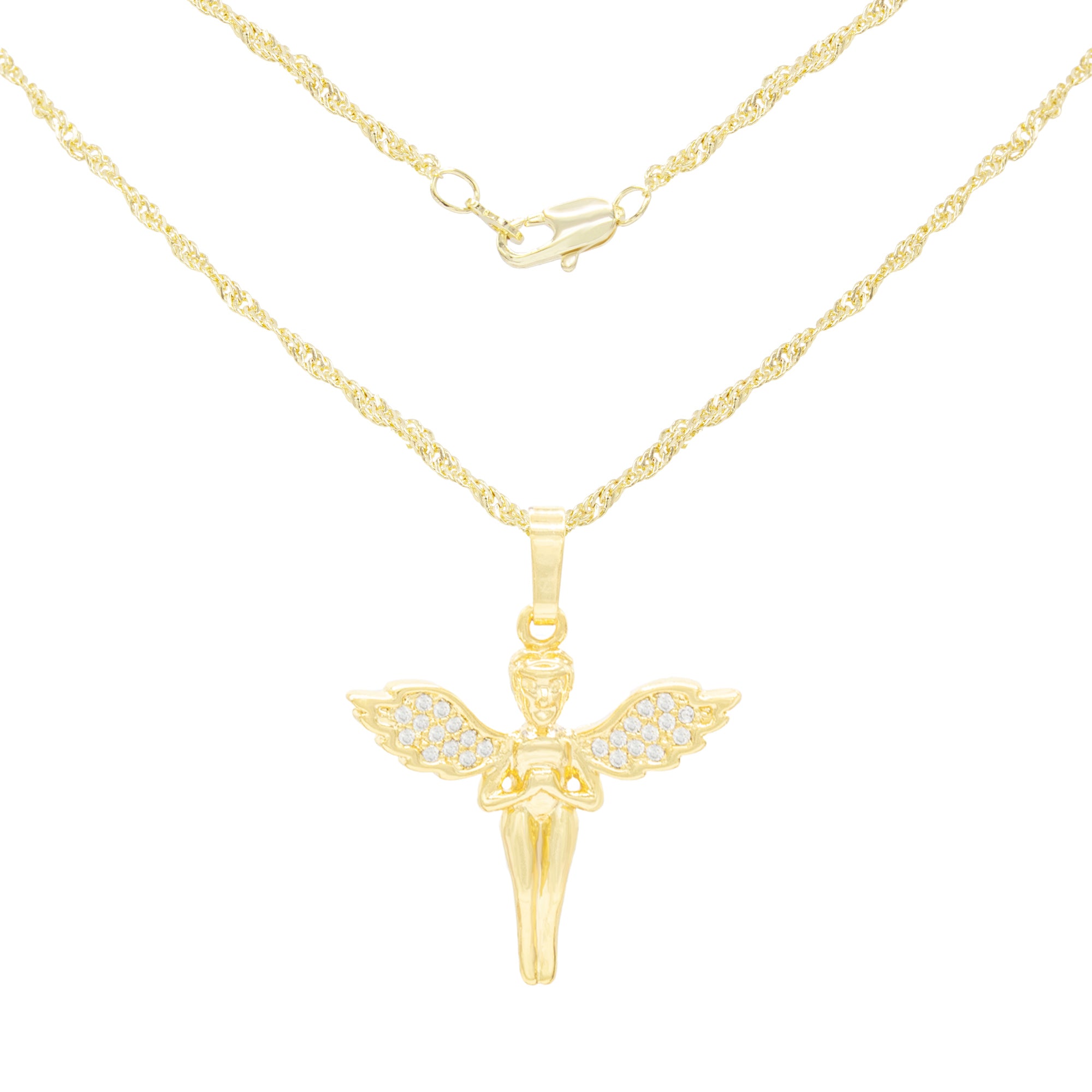 Angel Cubic Zirconia Pendant Necklace Set