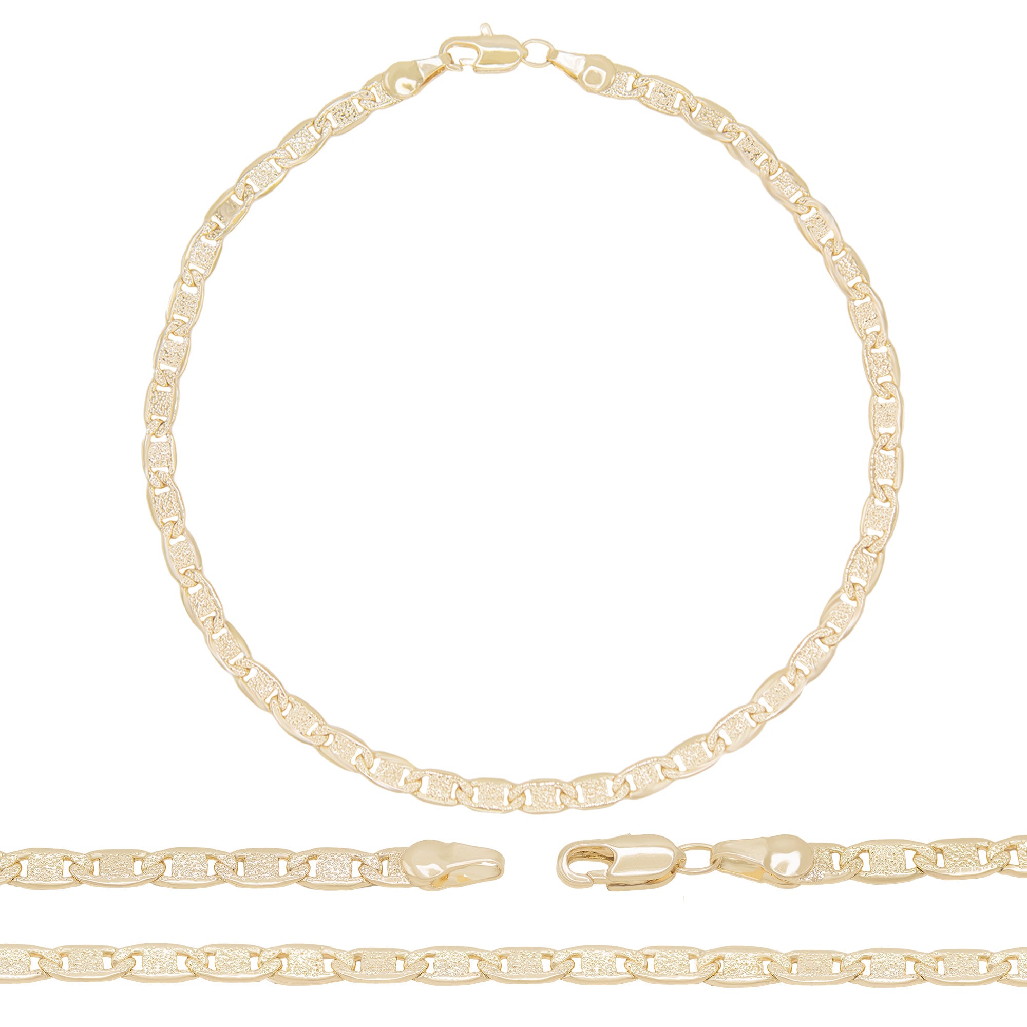 14K Gold Filled Mariner Chain Anklet Gift Box