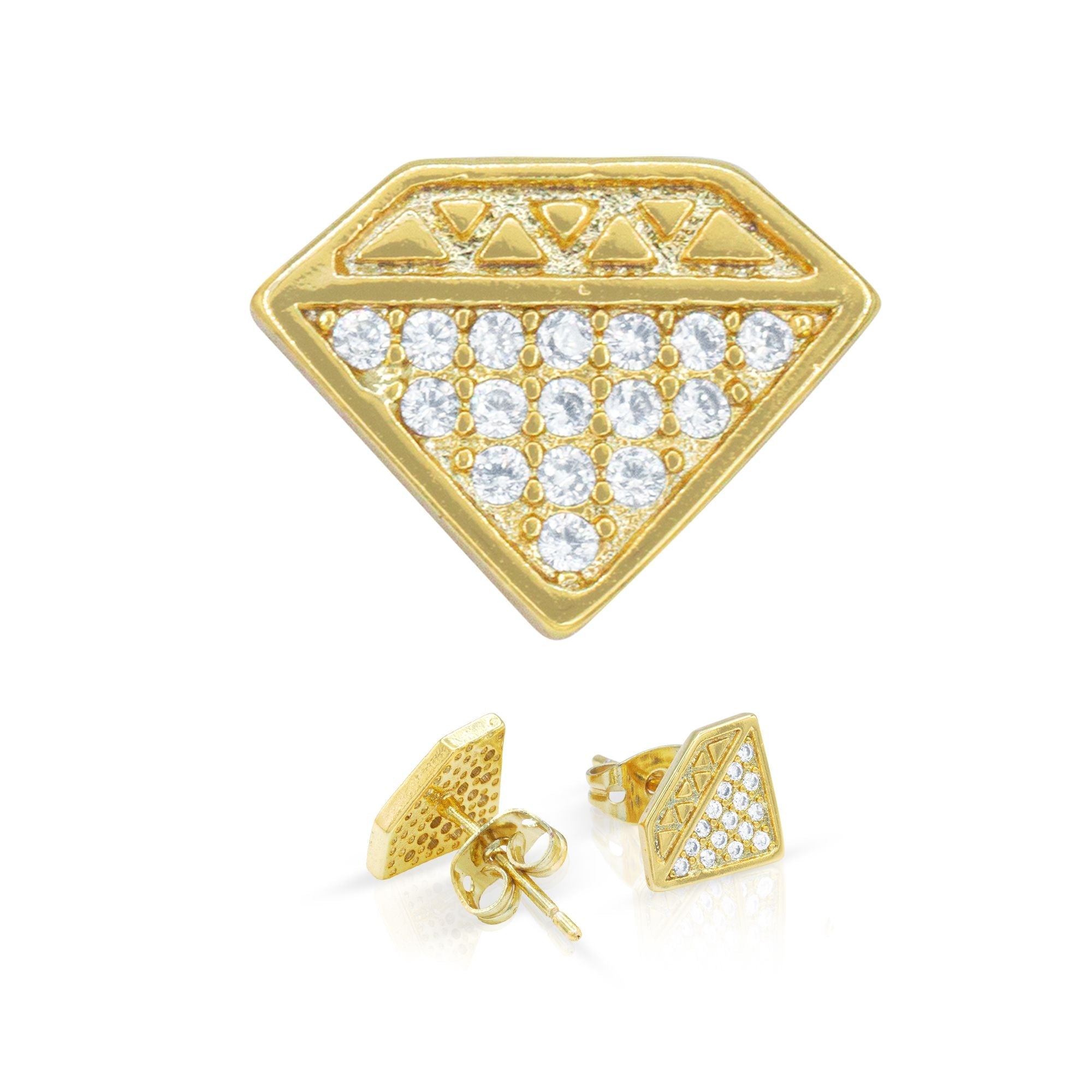 14K gold Filled CZ Diamond Stud Earrings