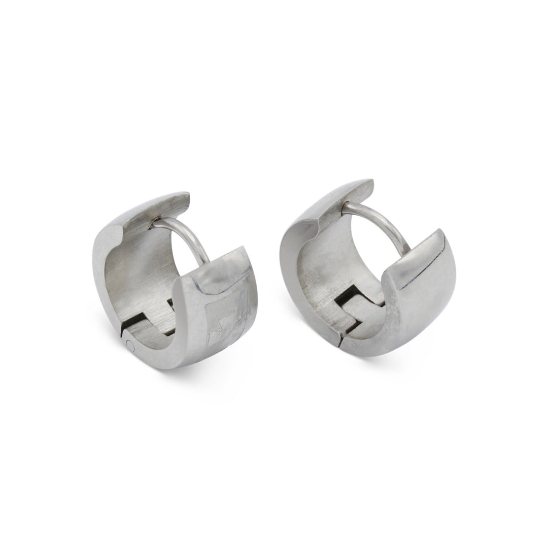 Huggie Hoop Earrings Stainless Steel Cross Design Pattern – BéBérlini ...