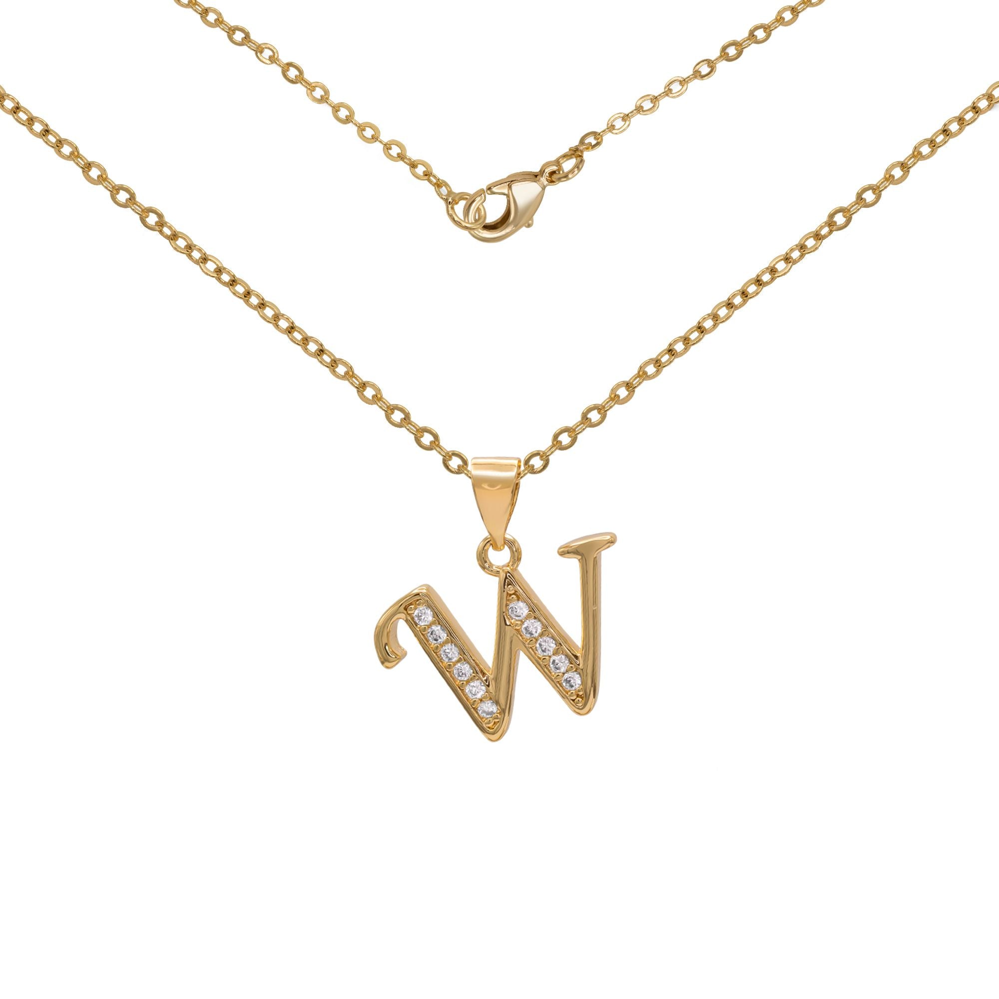 Initial Pendant Rolo Chain Set For Women