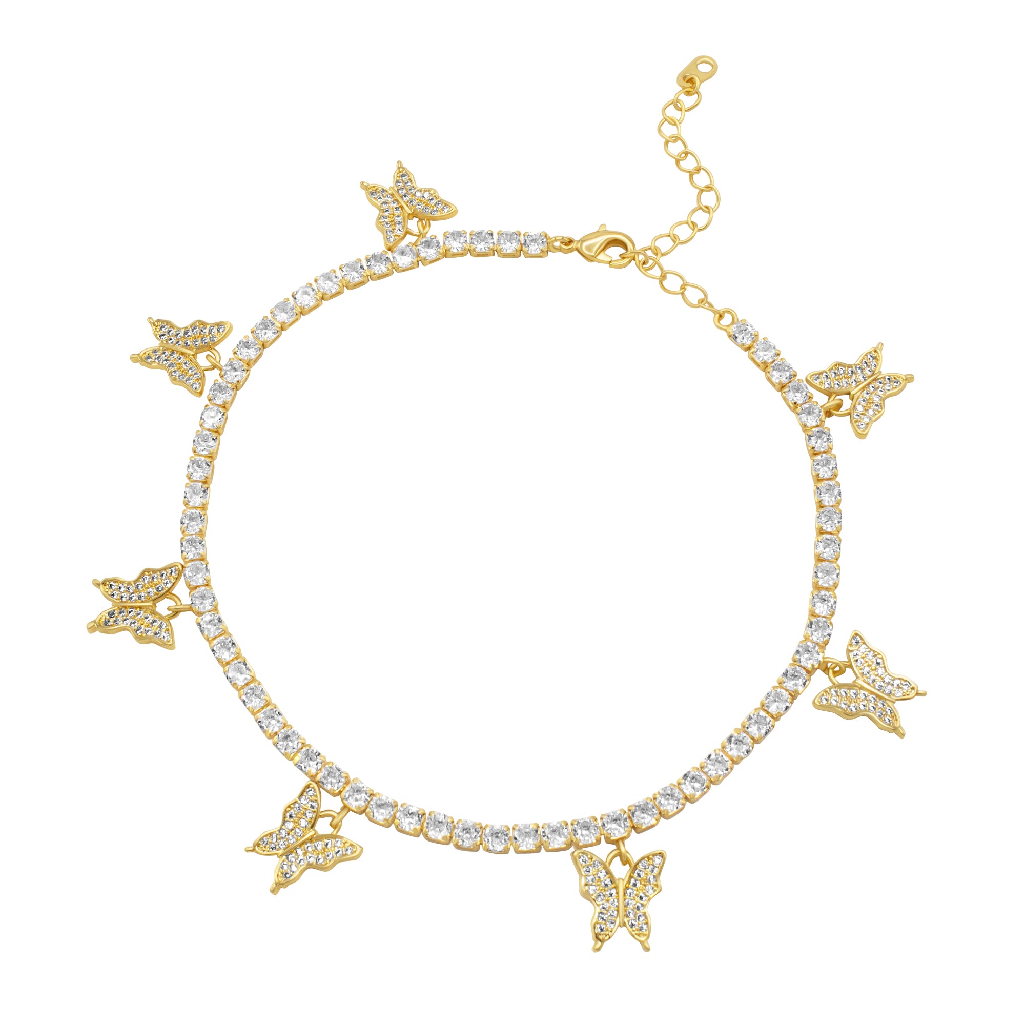 Butterfly Tennis Chain Anklet 